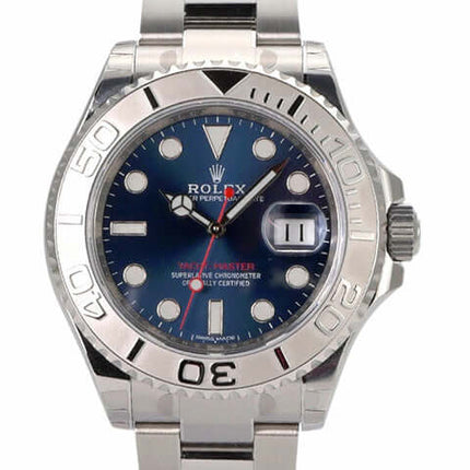Rolex Yacht-Master 40 Edelstahl-Platin 116622 mit blauem Zifferblatt und Oysterband, ungetragen, aus 2018.