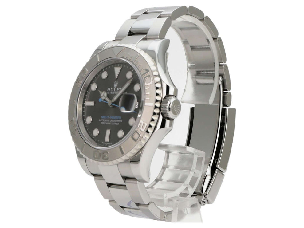 Rolex Yacht-Master 116622 Edelstahl Platin Rhodium, Rolex Yacht-Master mit schwarzem Zifferblatt und Oyster-Armband