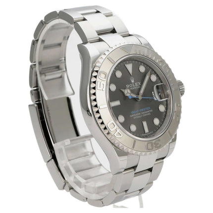 Rolex Yacht-Master 116622 Edelstahl Platin Rhodium, luxuriöse Herrenarmbanduhr mit Oyster-Armband und dunklem Zifferblatt
