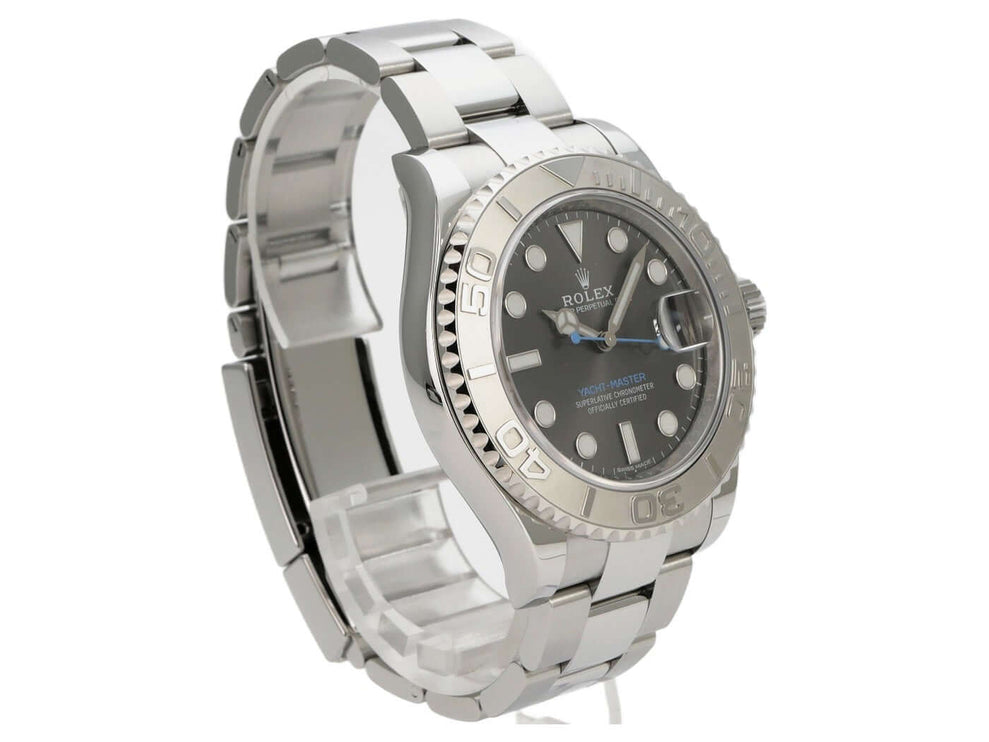 Rolex Yacht-Master 116622 Edelstahl Platin Rhodium, luxuriöse Herrenarmbanduhr mit Oyster-Armband und dunklem Zifferblatt