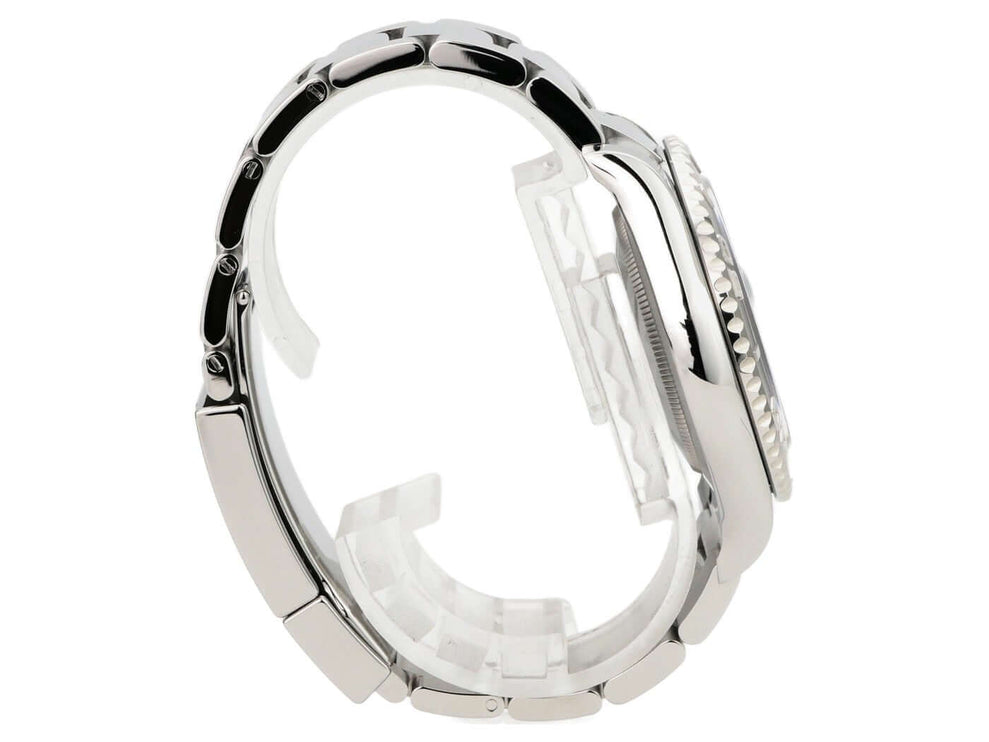Rolex Yacht-Master 116622 Edelstahl Platin Rhodium – Seitenansicht mit Platinlünette und Oyster-Armband