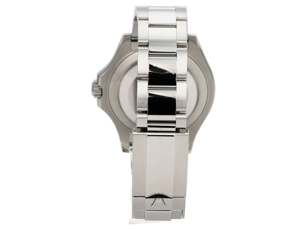Rolex Yacht-Master 116622 Edelstahl Platin Rhodium, Edelstahlarmband und Gehäuseansicht von hinten