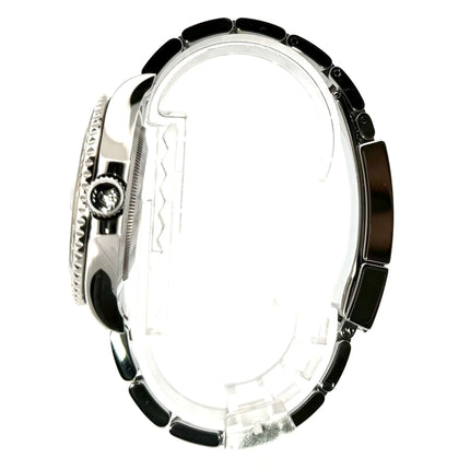 Rolex Yacht-Master 116622 Edelstahl Platin Rhodium Seitenansicht mit poliertem und satiniertem Edelstahlarmband