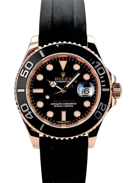 Rolex Yacht-Master 116655 Everose-Gold, 40 mm, schwarzes Zifferblatt, Oyster-Kautschukband, Automatikwerk