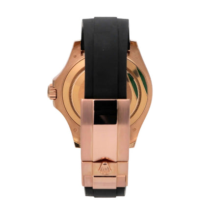 Rolex Yacht-Master 116655 Everose-Gold, Rückseite mit Oyster-Kautschukband und Faltschließe