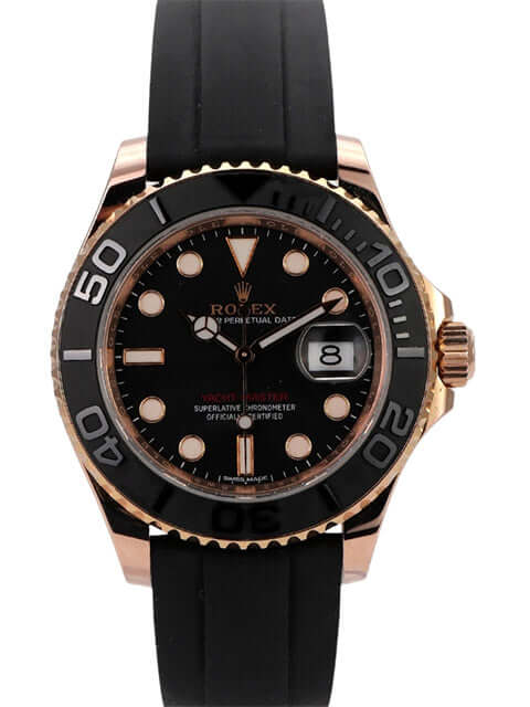 Rolex Yacht-Master 116655 Everose-Gold schwarzes Zifferblatt mit Oyster-Kautschukband und Keramiklünette