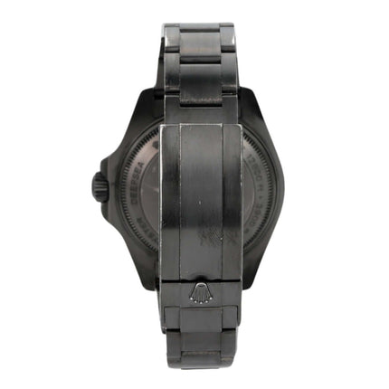 Rückansicht der Rolex Sea-Dweller Deepsea 116660 mit satiniertem Edelstahlarmband und präziser Verarbeitung.