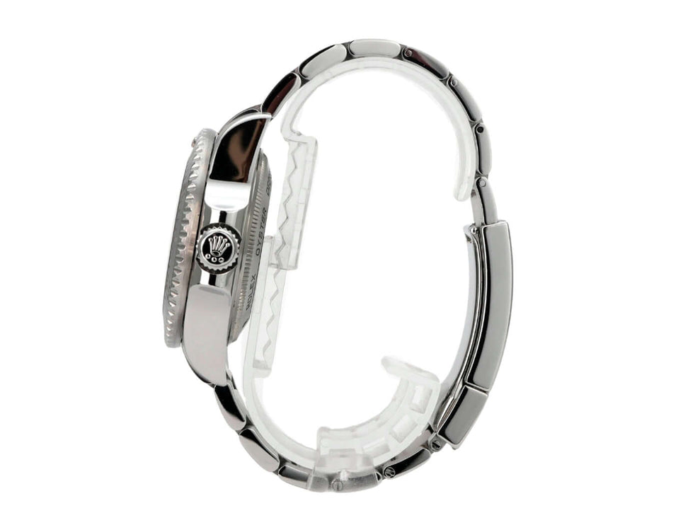 Rolex Sea-Dweller Deepsea 116660 Armband Detailansicht seitlich, Edelstahl poliert und satiniert.