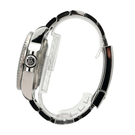 Rolex Sea-Dweller Deepsea 116660 seitlich mit Edelstahlgehäuse und schwarzer Keramiklunette