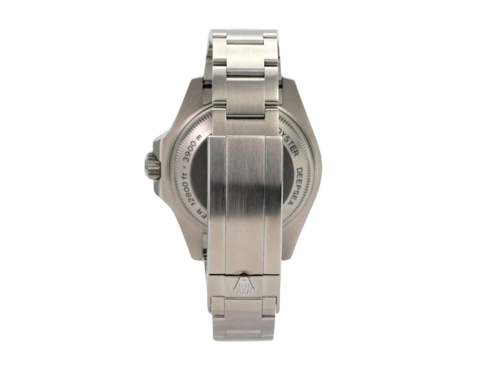 Rolex Sea-Dweller Deepsea 116660 Rückansicht mit Edelstahlarmband und Sicherheitsfaltschließe