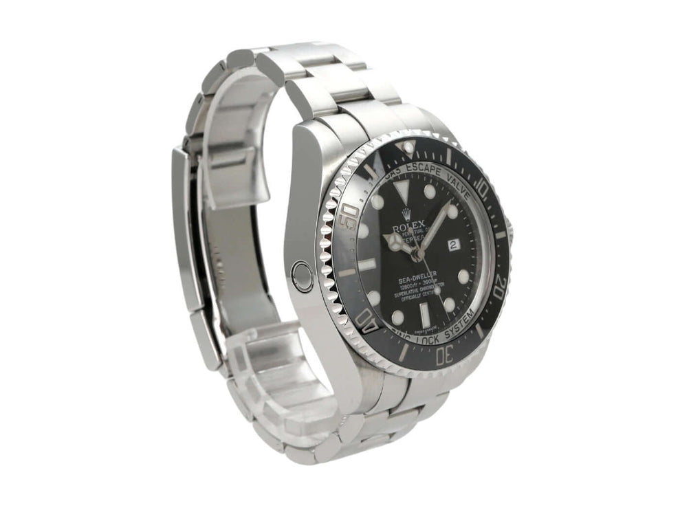 Rolex Sea-Dweller Deepsea 116660 Automatik Uhr mit schwarzem Zifferblatt und Edelstahlarmband