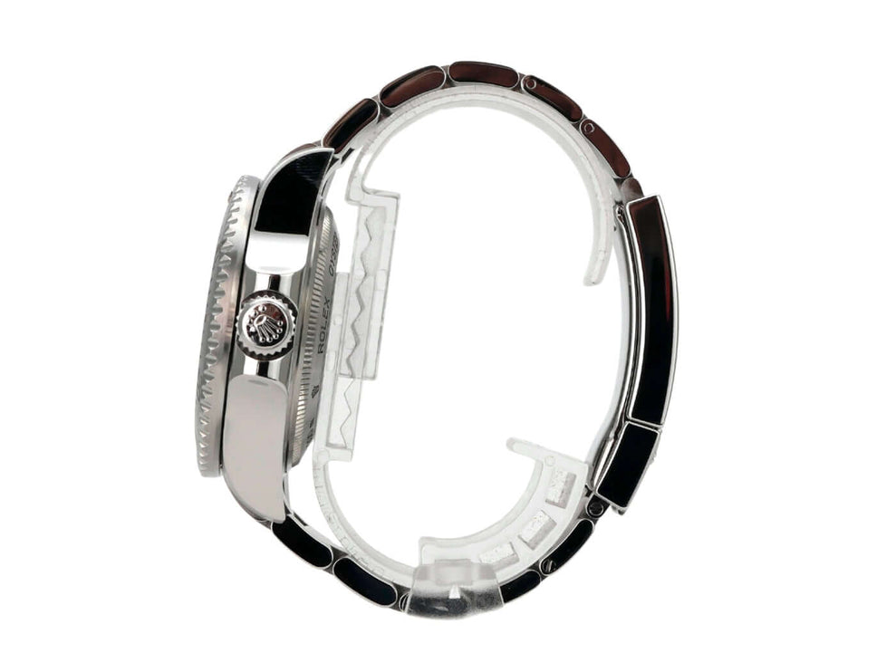 Rolex Sea-Dweller Deepsea 116660 seitliche Ansicht des Edelstahlgehäuses und Armbands