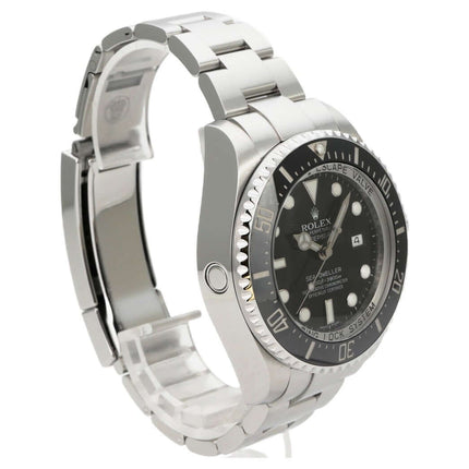 Rolex Sea-Dweller Deepsea 116660 Edelstahl-Taucheruhr mit schwarzem Zifferblatt, Keramiklünette und Oyster-Armband