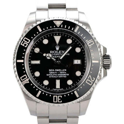 Rolex Sea-Dweller Deepsea 116660 mit schwarzem Zifferblatt und Edelstahlarmband, mechanische Taucheruhr