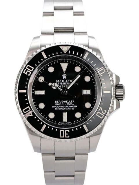 Rolex Sea-Dweller Deepsea 116660 mit schwarzem Zifferblatt und Edelstahlarmband, mechanische Taucheruhr