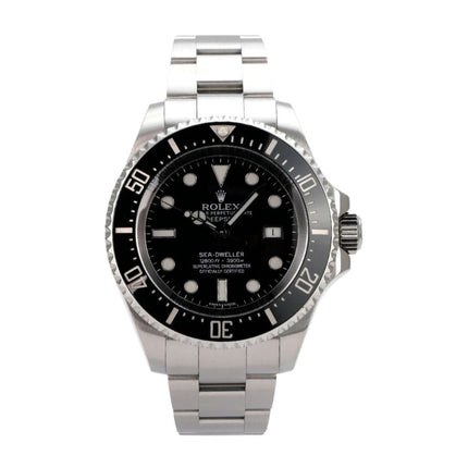 Rolex Sea-Dweller Deepsea 116660 Uhr im Edelstahlgehäuse mit schwarzem Zifferblatt und Oyster-Armband