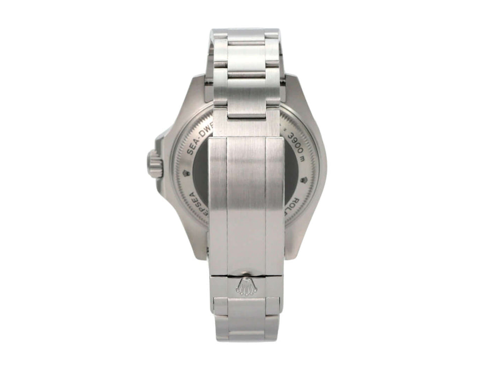 Rolex Sea-Dweller Deepsea 116660 Rückansicht mit Oyster-Edelstahlarmband und Sicherheitsfaltschließe