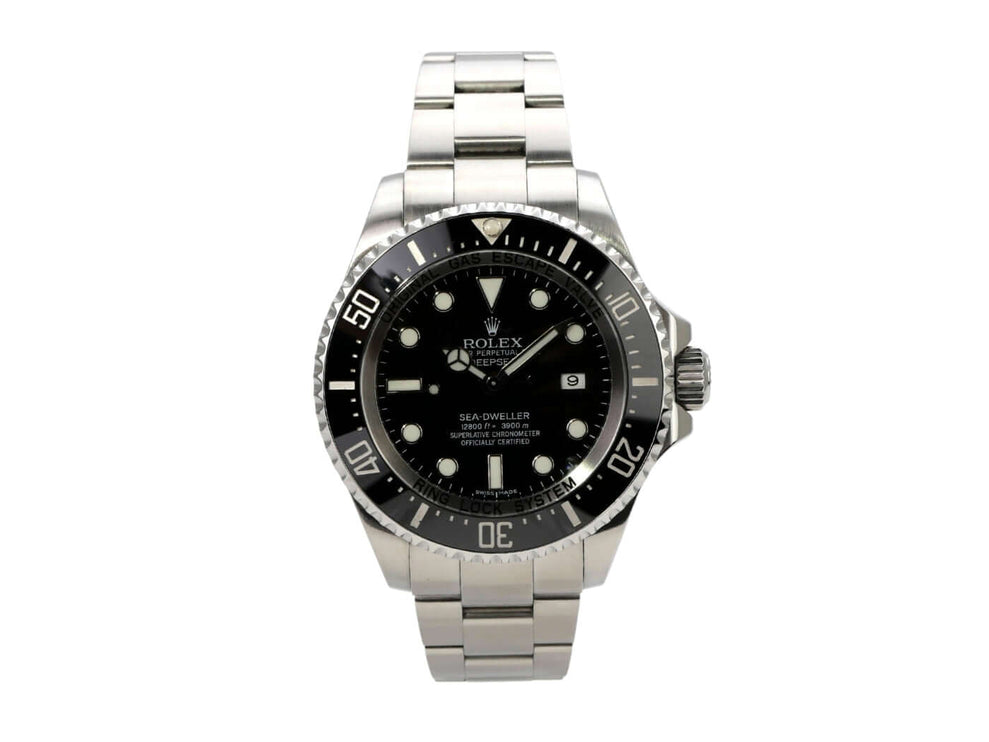Rolex Sea-Dweller Deepsea 116660 mit schwarzem Zifferblatt und Edelstahlarmband