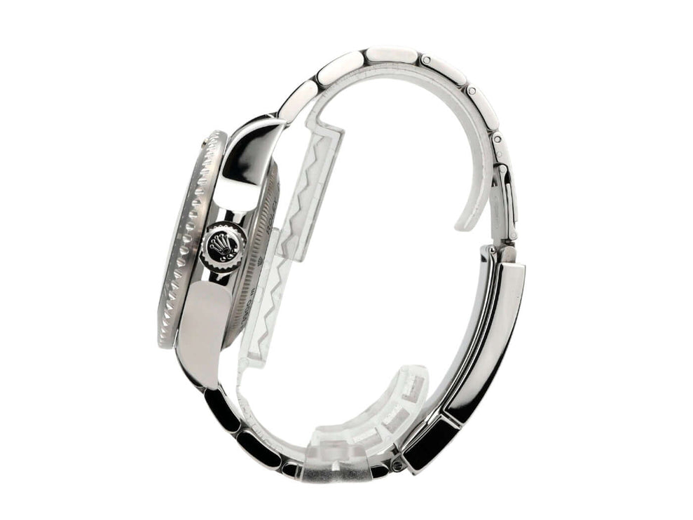 Rolex Sea-Dweller Deepsea 116660 seitliche Ansicht des Edelstahlgehäuses und Armbands