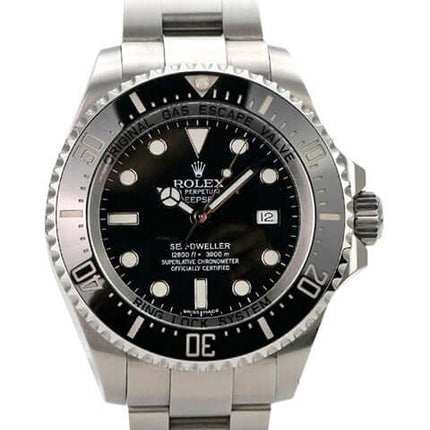 Rolex Sea-Dweller Deepsea 116660 Uhr mit schwarzem Zifferblatt und Edelstahlarmband