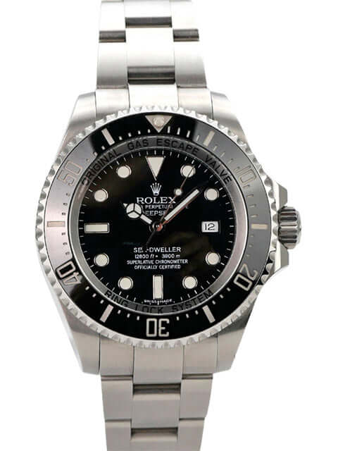 Rolex Sea-Dweller Deepsea 116660 Uhr mit schwarzem Zifferblatt und Edelstahlarmband