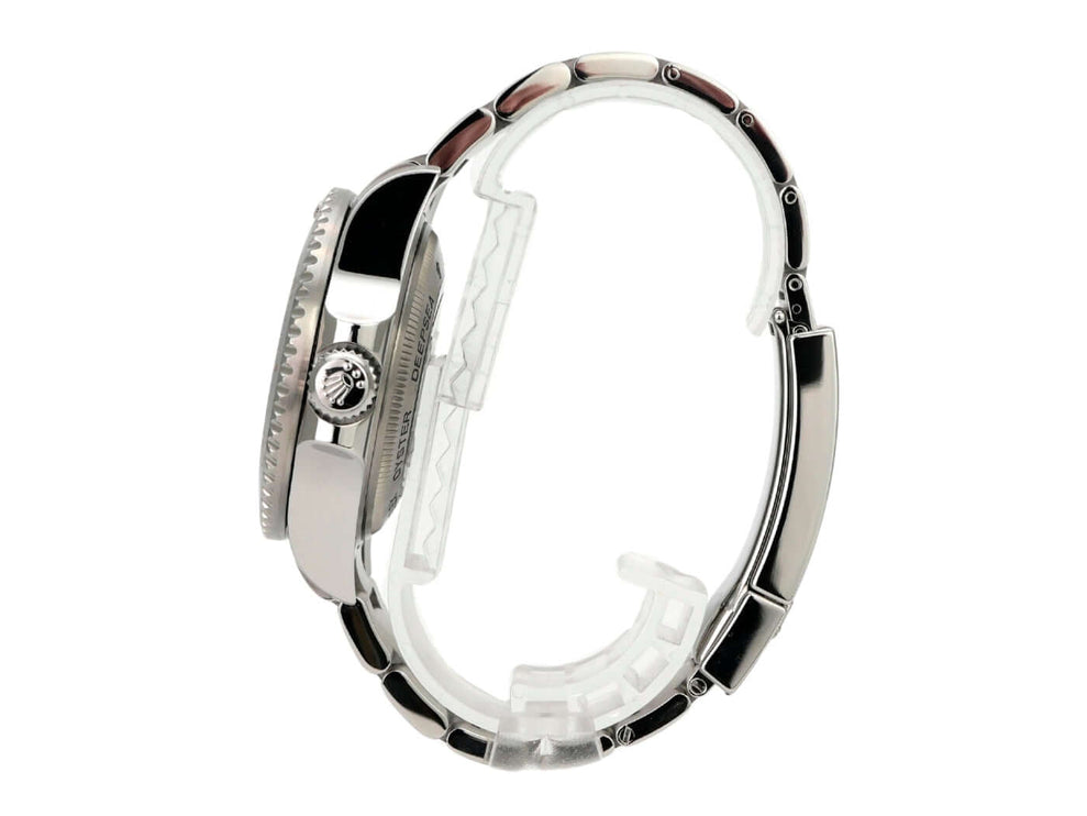 Rolex Sea-Dweller Deepsea 116660 seitliche Ansicht mit Edelstahlarmband und Lünette