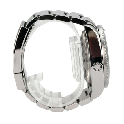 Rolex Sea-Dweller Deepsea 116660 seitliche Ansicht der Edelstahl-Uhr mit robustem Design.