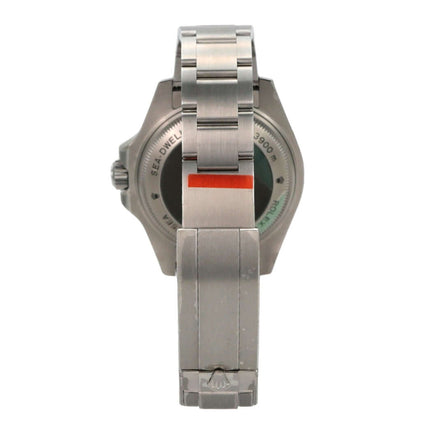 Rolex Sea-Dweller Deepsea 116660 D-Blue Stickers Uhr Rückansicht mit Edelstahlarmband