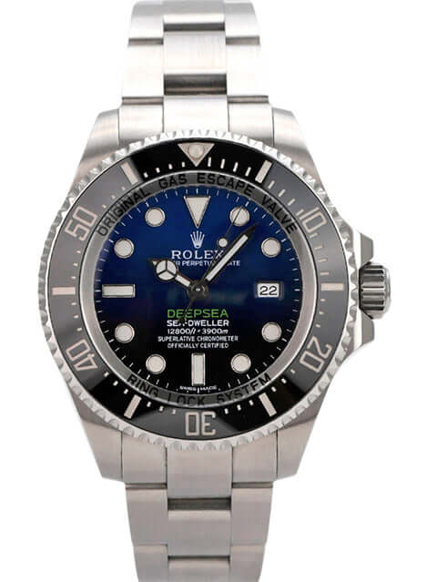 Rolex Sea-Dweller Deepsea 116660 D-Blue, Edelstahl, 44 mm, blaues Zifferblatt, Sicherheitsfaltschließe, einseitig drehbare Lünette.