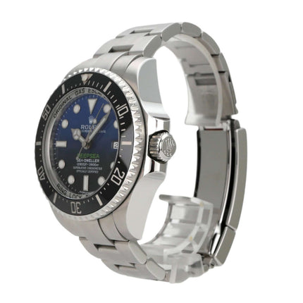Rolex Sea-Dweller Deepsea 116660 D-Blue, Edelstahl-Uhr mit blauem Zifferblatt und Keramiklünette.