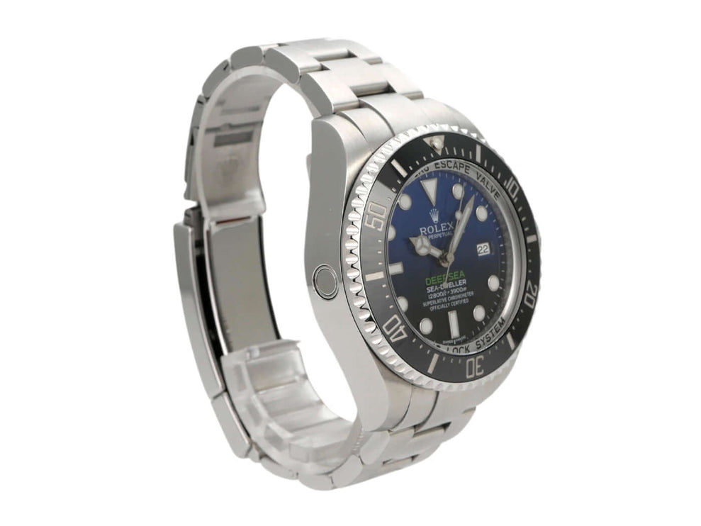 Rolex Sea-Dweller Deepsea 116660 D-Blue, Edelstahlgehäuse, schwarzes Zifferblatt, drehbare Lünette, 44 mm, 2017 Modell.