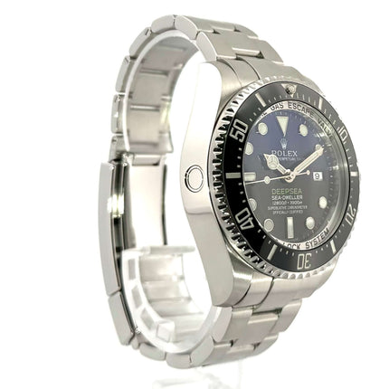 Rolex Sea-Dweller Deepsea 116660 D-Blue aus Edelstahl mit Heliumventil und blau/schwarzem Zifferblatt, einseitig drehbare Lünette mit 60-Minuten-Skala