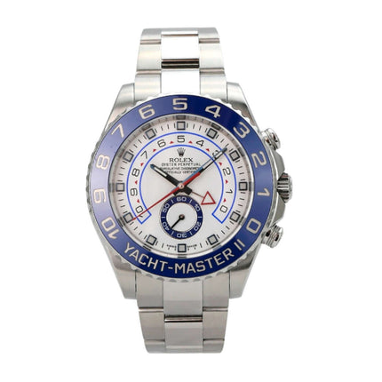 Rolex Yacht-Master II Edelstahl 116680 mit poliertem Edelstahlgehäuse und blauer Keramiklünete