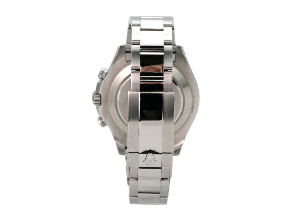 Rolex Yacht-Master II Edelstahl 116680 Rückansicht des Gehäuses und Armbands aus Edelstahl