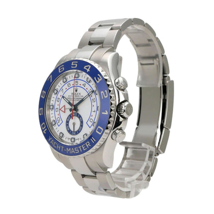 Rolex Yacht-Master II 116680 Edelstahl mit Keramikuhr und Edelstahlband, drehbare blaue Lünette.