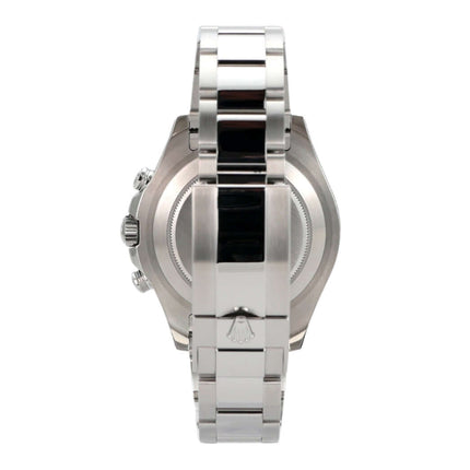 Seitenansicht der Rolex Yacht-Master II 116680 aus Edelstahl mit Poliert- und Satinfinish.