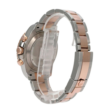 Rolex Yacht-Master II 116681 Edelstahl Everose-Gold, Seitenansicht mit Oyster-Armband und Everose-Gold-Lünette