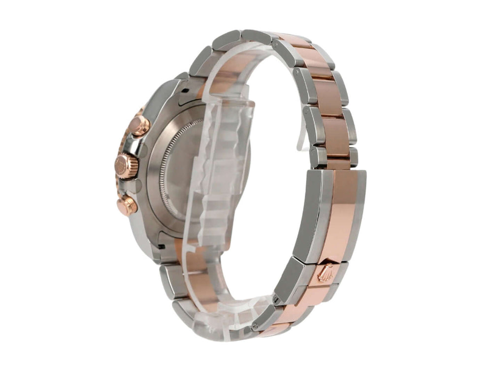 Rolex Yacht-Master II 116681 Edelstahl Everose-Gold, Seitenansicht mit Oyster-Armband und Everose-Gold-Lünette