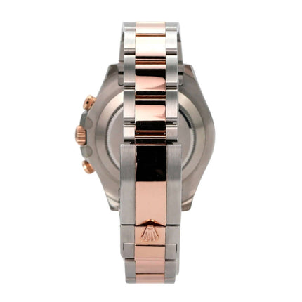 Rolex Yacht-Master II 116681 Edelstahl Everose-Gold, Rückansicht mit Oyster-Armband und Everose-Gold-Details