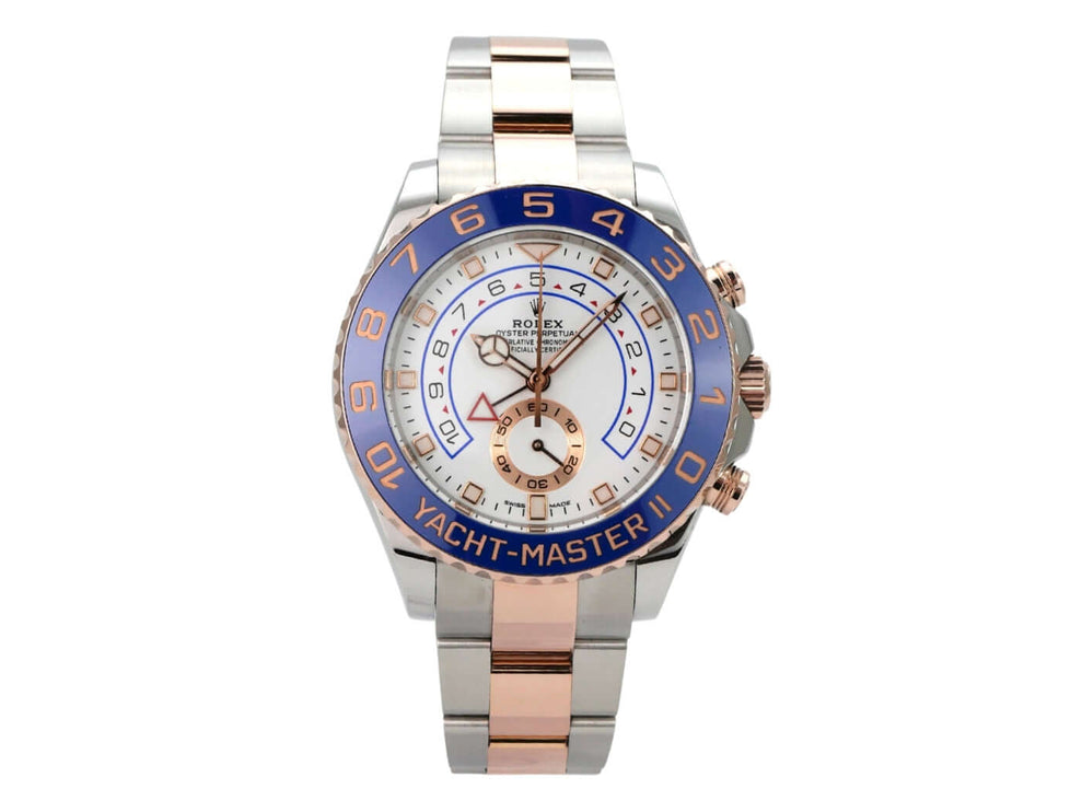 Rolex Yacht-Master II 116681 Edelstahl Everose-Gold mit weißem Zifferblatt und drehbarer Lünette
