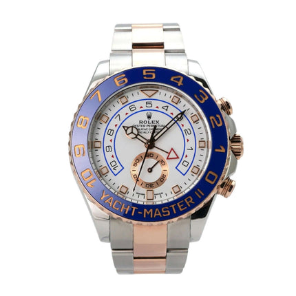 Rolex Yacht-Master II 116681 Edelstahl Everose-Gold mit weißem Zifferblatt und drehbarer Lünette