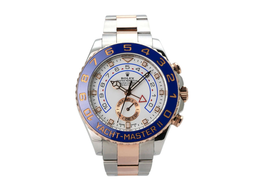 Rolex Yacht-Master II 116681 Edelstahl Everose-Gold mit weißem Zifferblatt und drehbarer Lünette