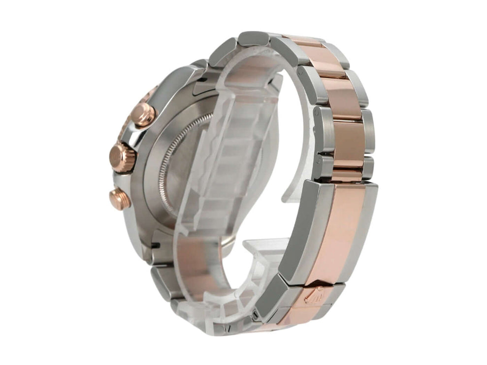 Rolex Yacht-Master II 116681 Edelstahl Everose-Gold seitliche Ansicht mit Edelstahl- und Everose-Gold-Armband.