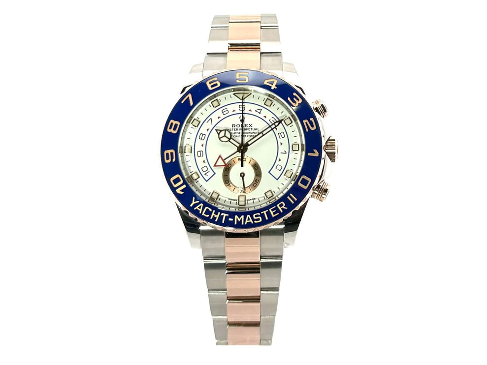 Rolex Yacht-Master II 116681 Edelstahl Everose-Gold Armbanduhr mit blauem Keramik-Zifferblatt und Oyster-Armband, 44 mm Gehäuse
