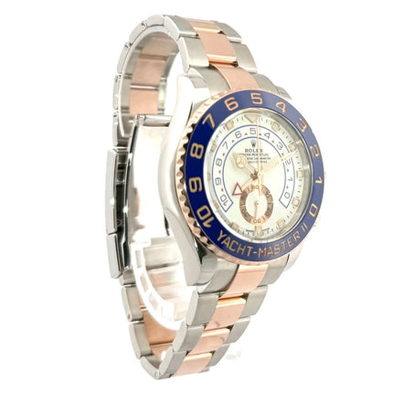 Rolex Yacht-Master II 116681 Edelstahl Everose-Gold, 44mm Gehäuse mit blauer Lünette, Edelstahl- und Everose-Gold-Oyster-Armband, weißes Zifferblatt