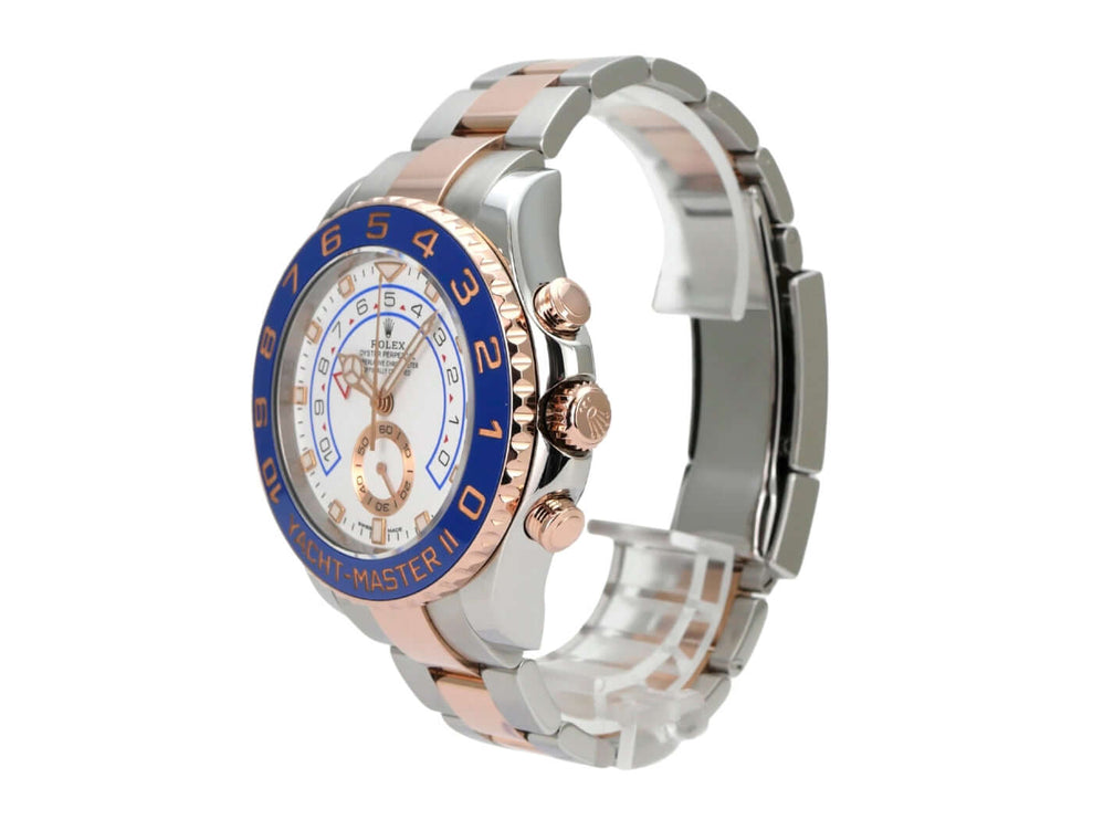 Rolex Yacht-Master II 116681 Edelstahl Everose-Gold mit blauem Zifferblatt und drehbarer Lünette, elegant und leistungsstark.