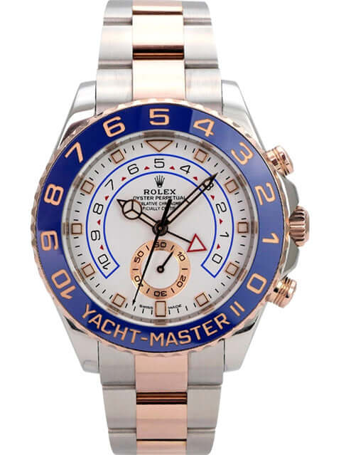 Rolex Yacht-Master II 116681 Edelstahl Everose-Gold mit weißem Zifferblatt und blauer Keramik-Lünette