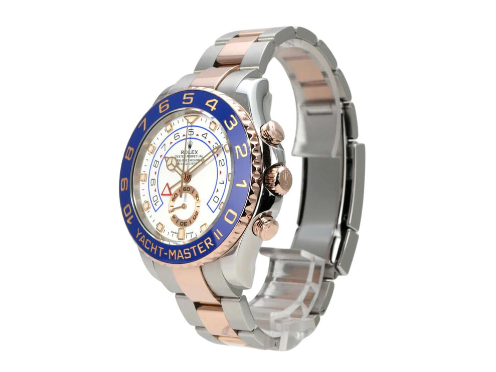 Rolex Yacht-Master II 116681 Edelstahl Everose-Gold mit blauer Lünette und weißem Zifferblatt