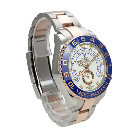 Rolex Yacht-Master II 116681 Edelstahl Everose-Gold Armbanduhr mit blauer Lünette und weißem Zifferblatt