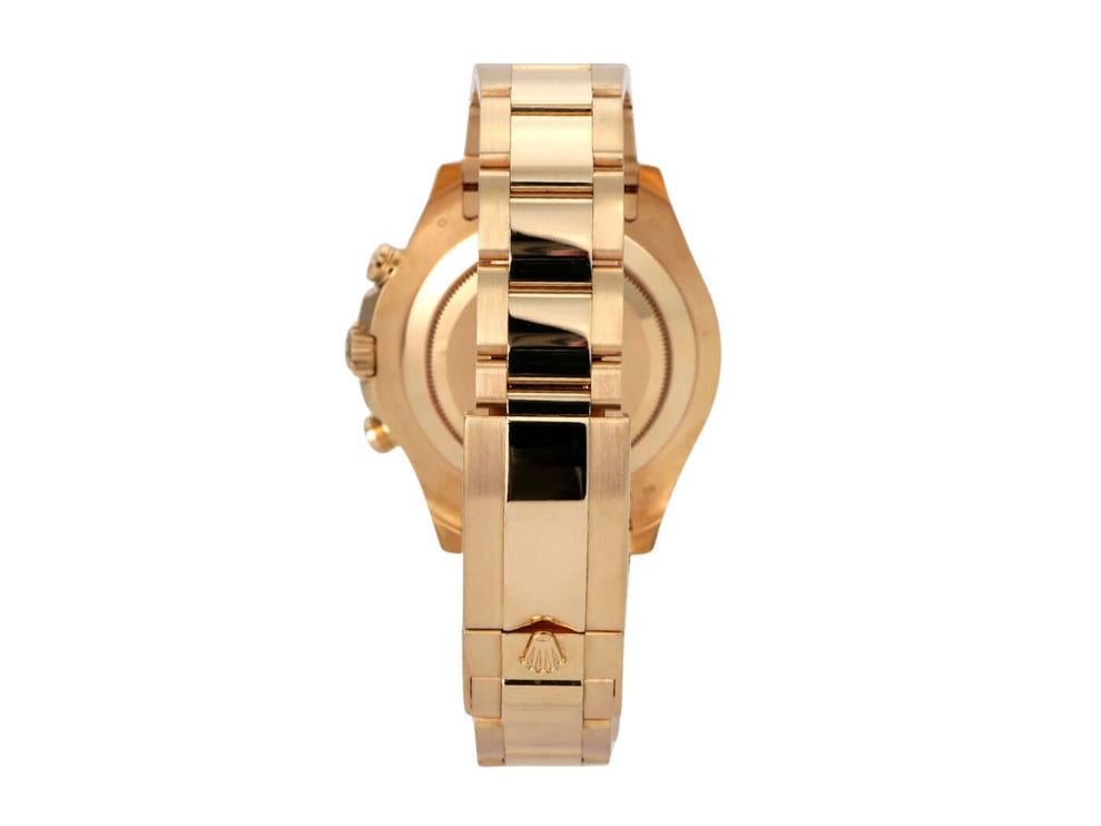 Rolex Yacht-Master II Gelbgold 116688 Rückansicht mit 18 kt Gelbgold Armband und Faltschließe